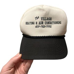 Vintage Black and White Trucker Hat: The Village, Oklahoma